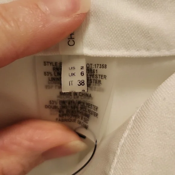 Elie Tahari White Linen Trousers Size 2 - Picture 3 of 5